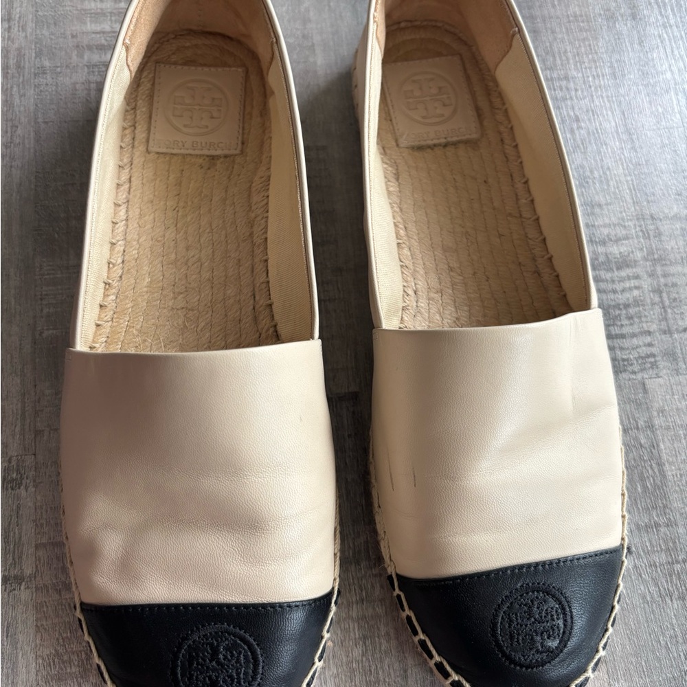 Tory Burch Women's Cream and Black Espadrilles